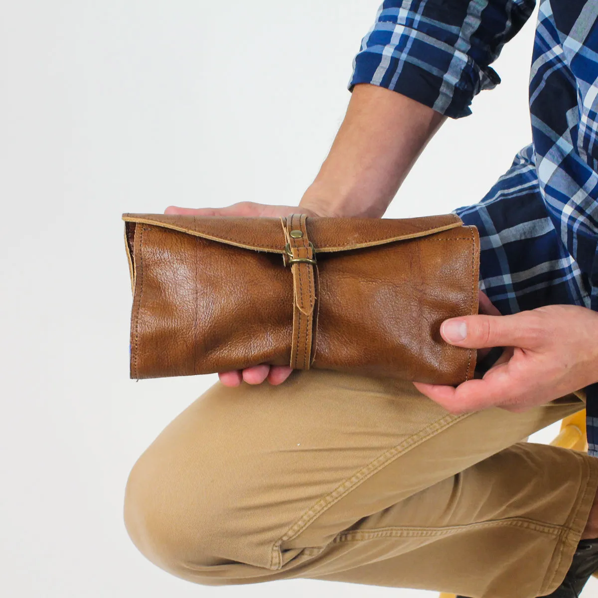 Rolled Toiletry Bag Whiskey