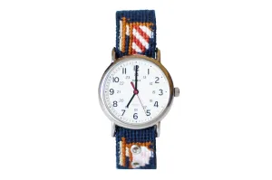 Sailboat Needlepoint Watch Strap and Timex Watch Face