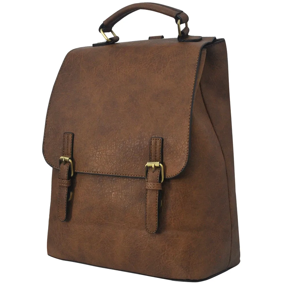 !SALE! Brown Faux Leather NGIL Utility Backpack