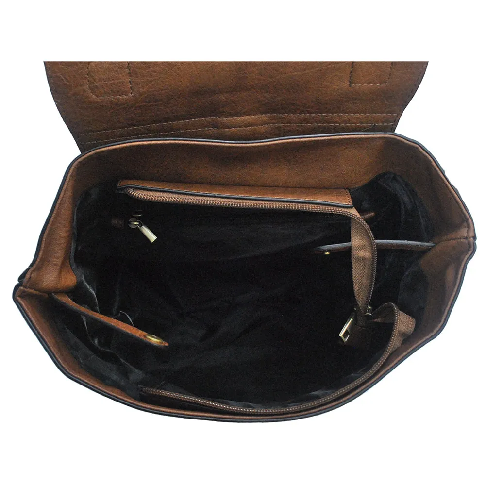 !SALE! Brown Faux Leather NGIL Utility Backpack