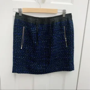 Sandro Tweed Skirt with Drawstring Waistband