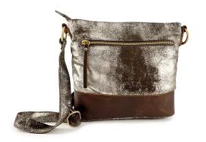 Scarlet Small Hobo | Burnished Metal