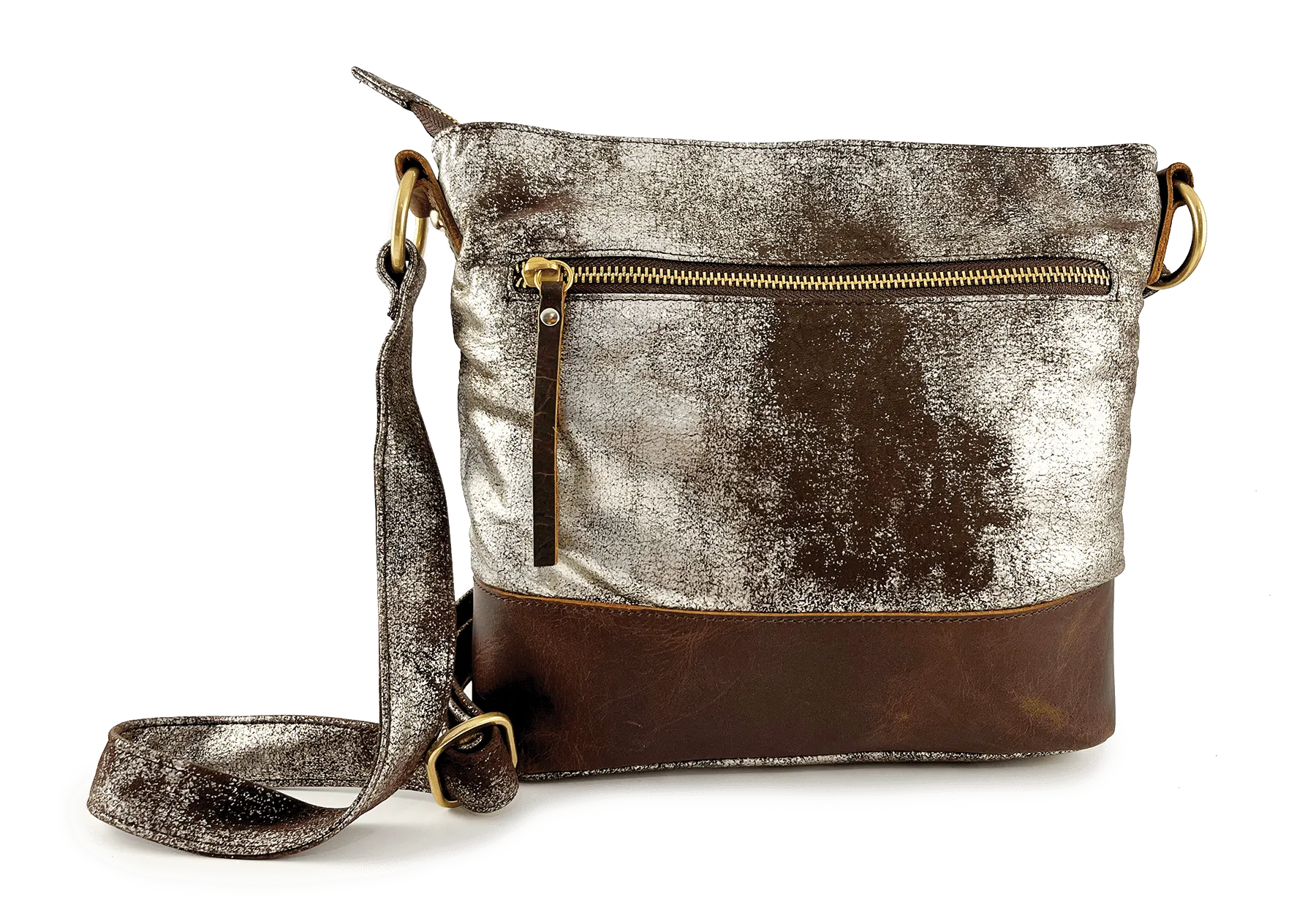 Scarlet Small Hobo | Burnished Metal