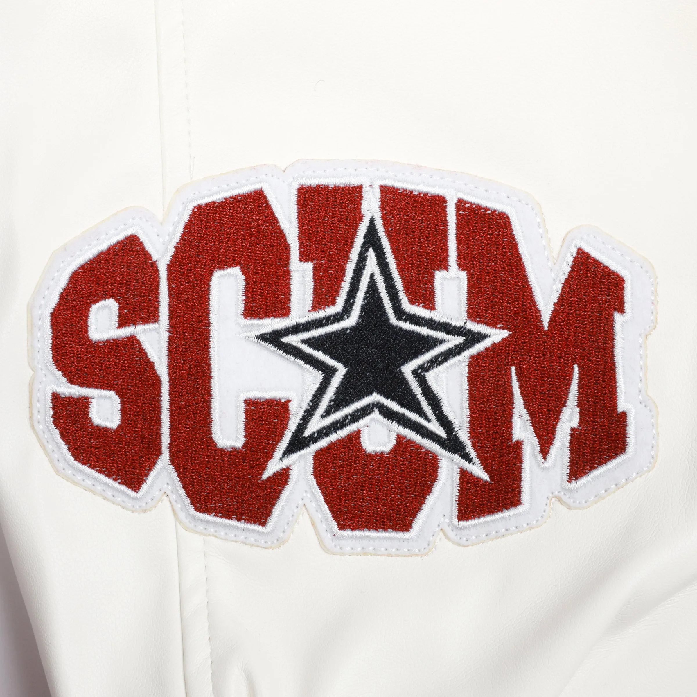 SCUM NO FRIENDS VARSITY JACKET - RED