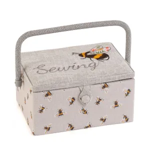 Sewing Box | Hobby Gift | Embroidered Bees - Sewing Bee