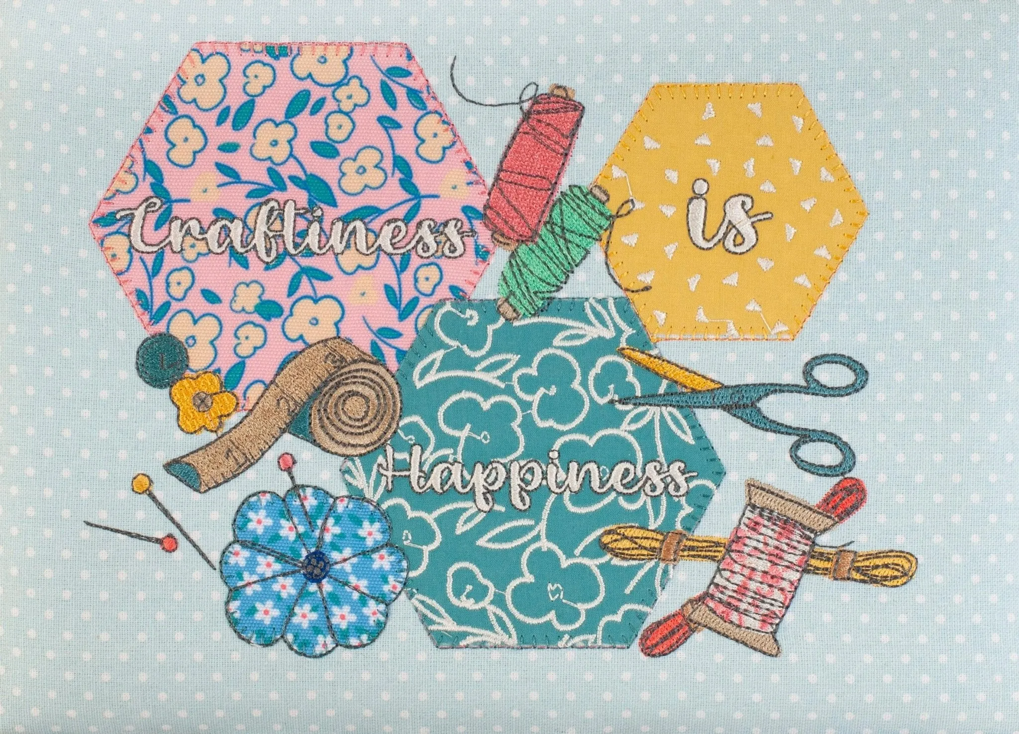 Sewing Box | Hobby Gift | Embroidered Happydashery | Craftiness Is Happiness