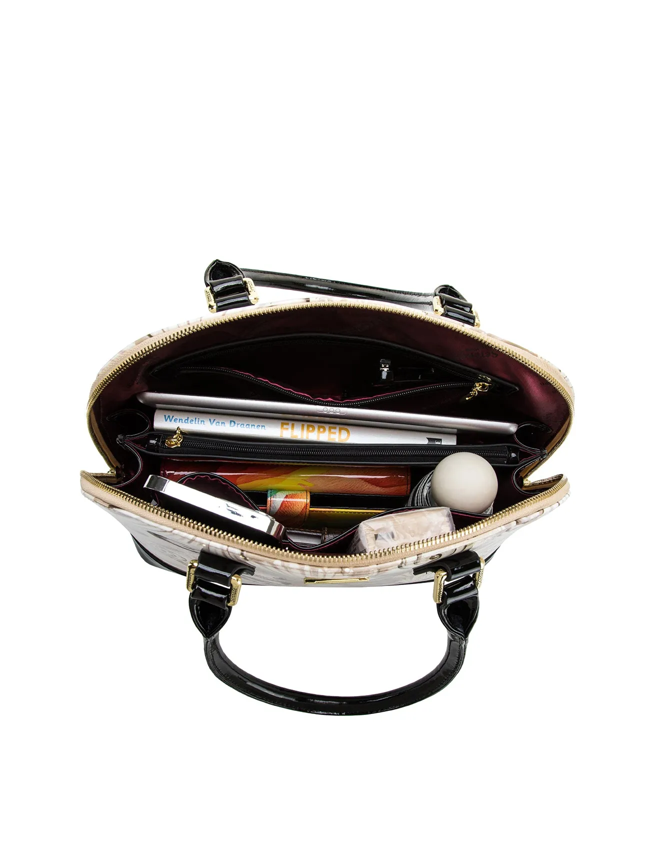SHELLY PATENT LEATHER DOME BAG- SN80-6801