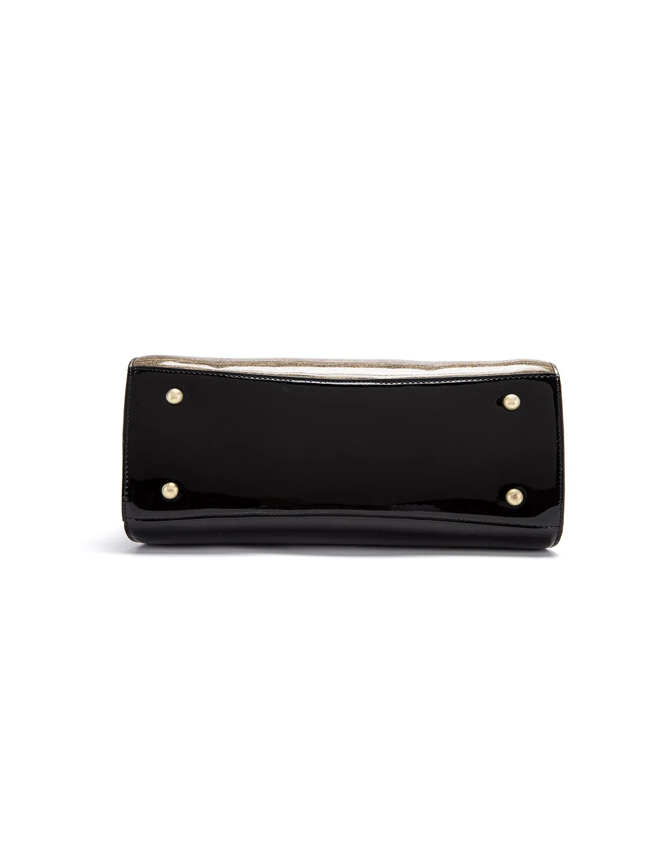 SHIMMER VEGAN PATENT BAG- XB-2412-GLD/BLK-SALE