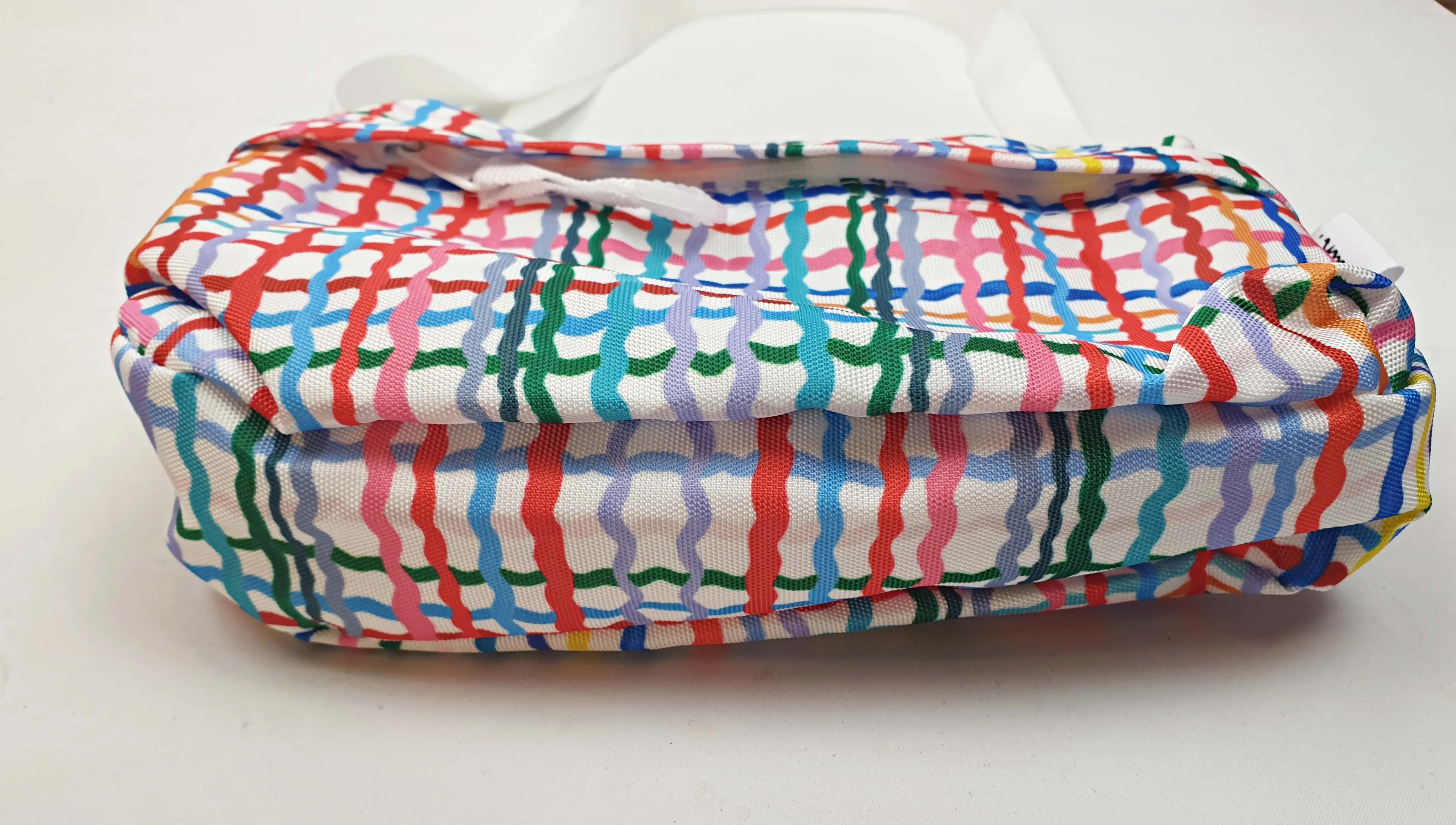 Shuh colourful squiggly check print cross body bag