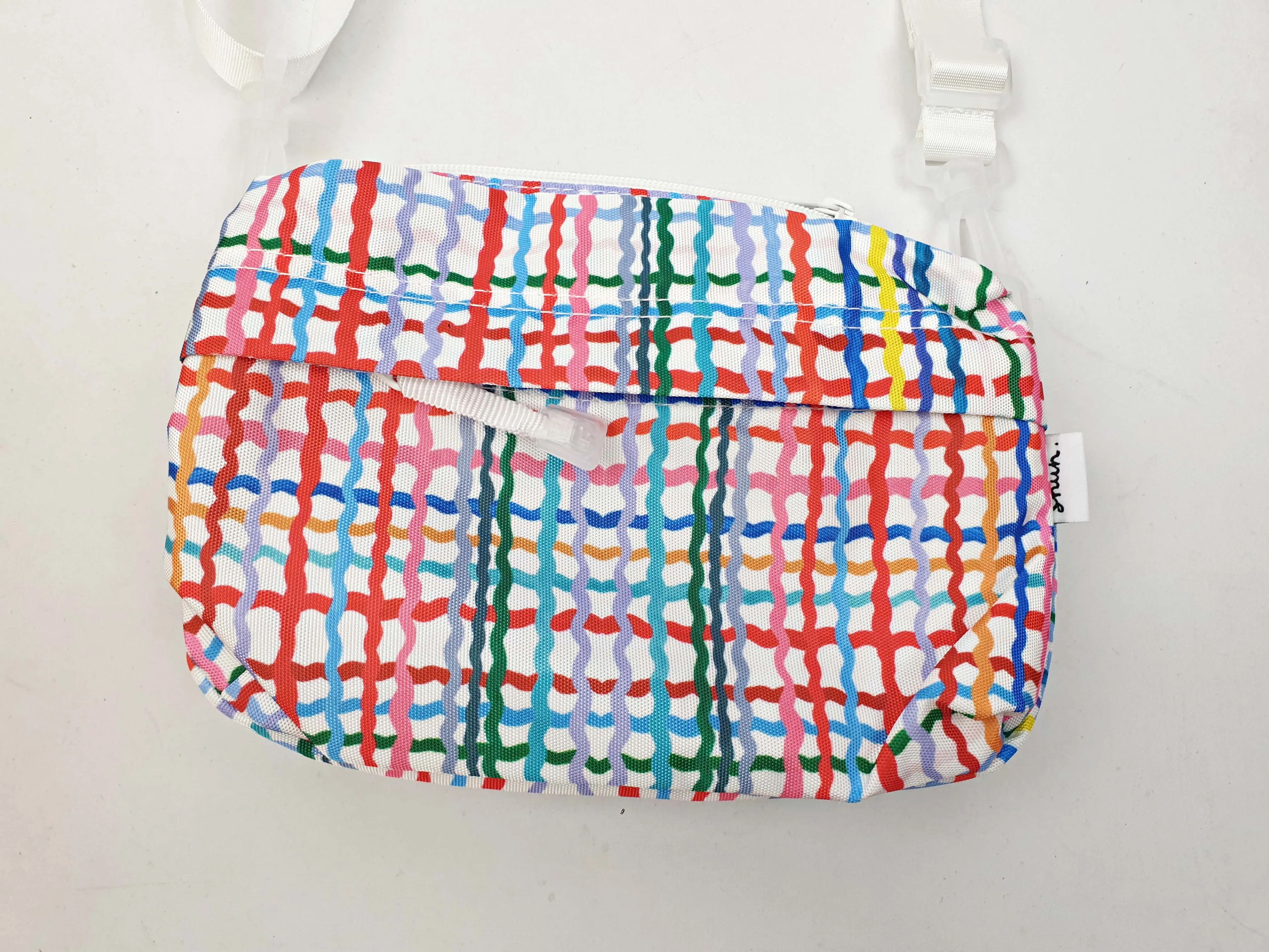 Shuh colourful squiggly check print cross body bag