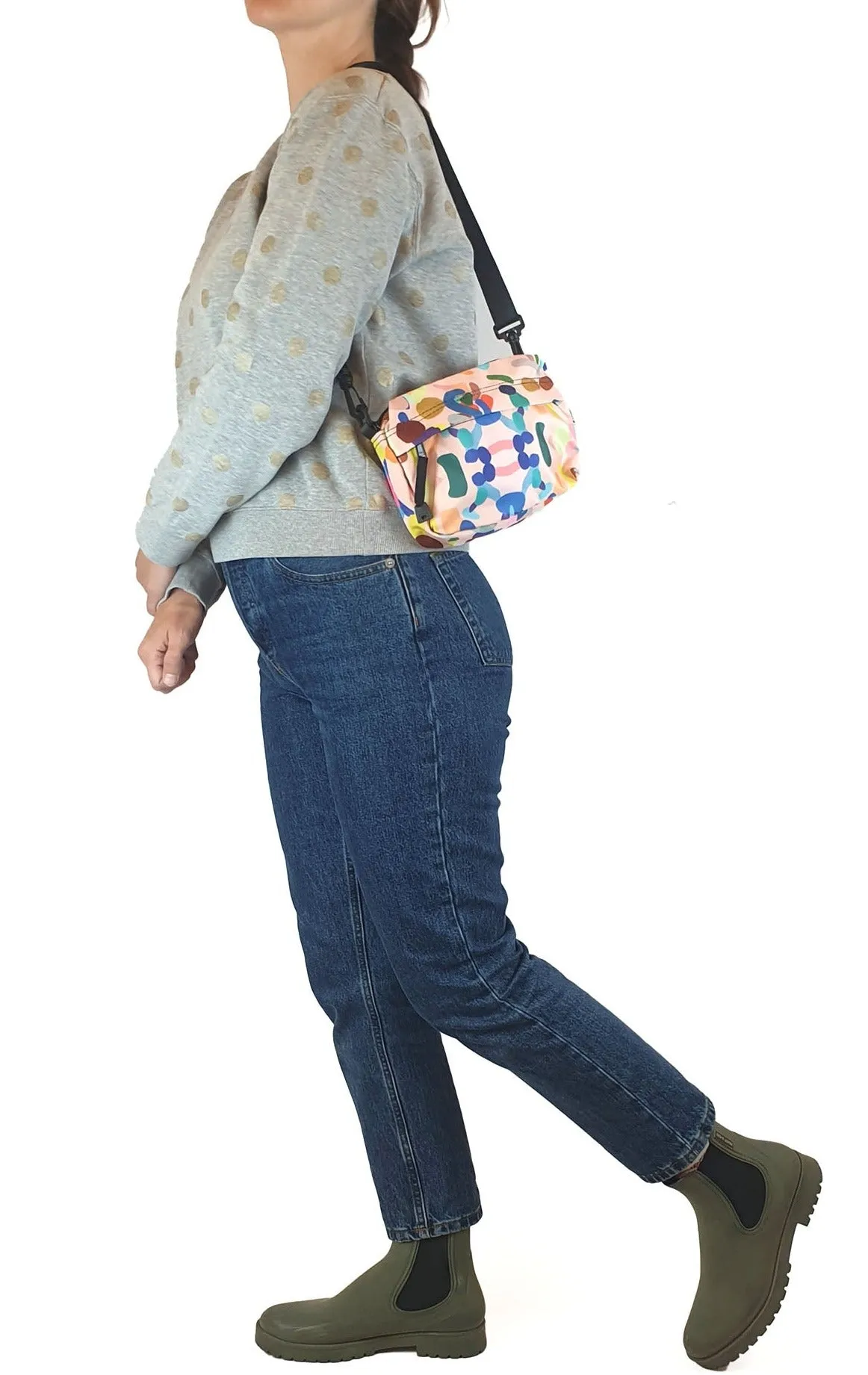 Shuh pink print cross body bag