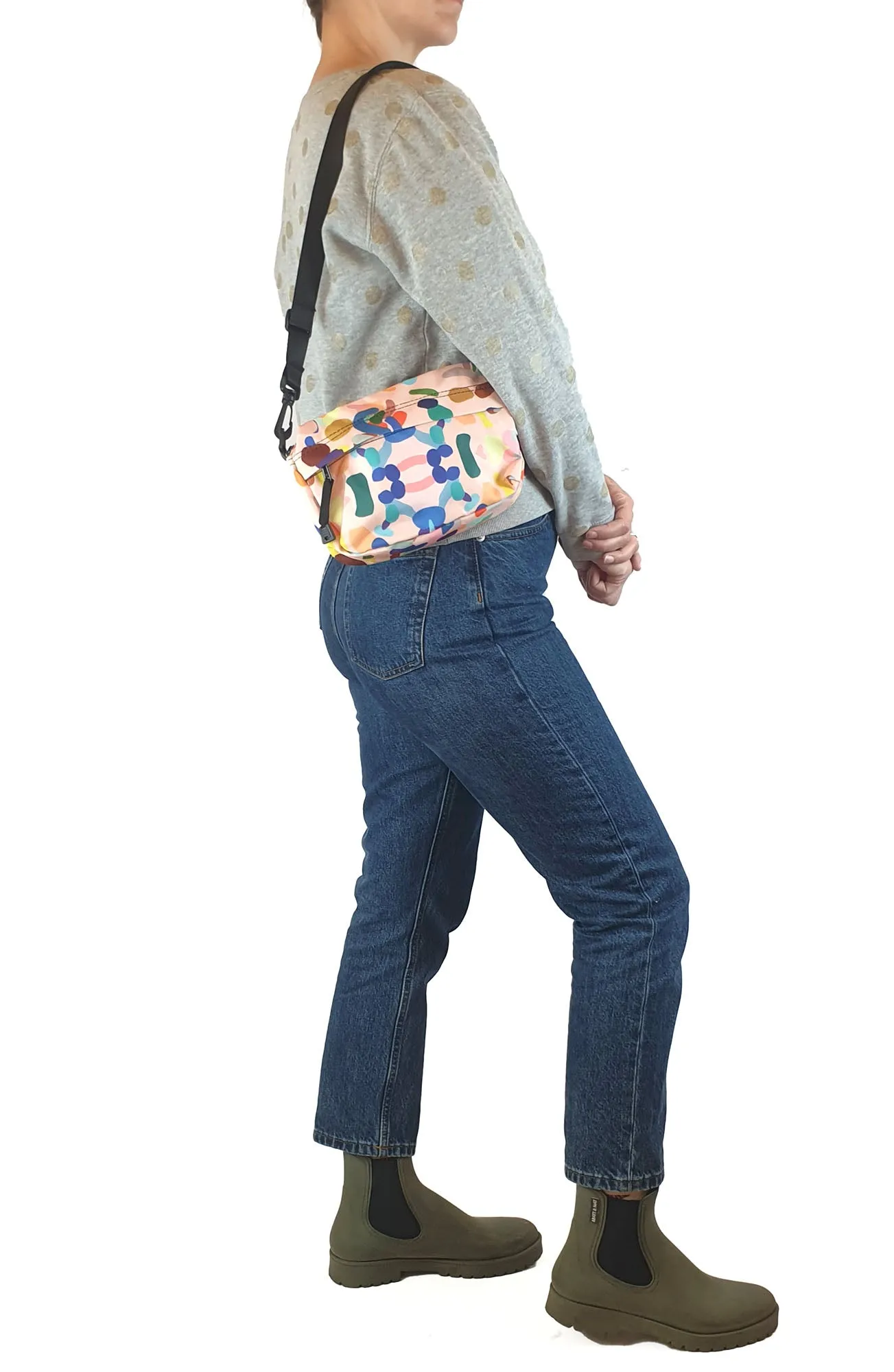 Shuh pink print cross body bag