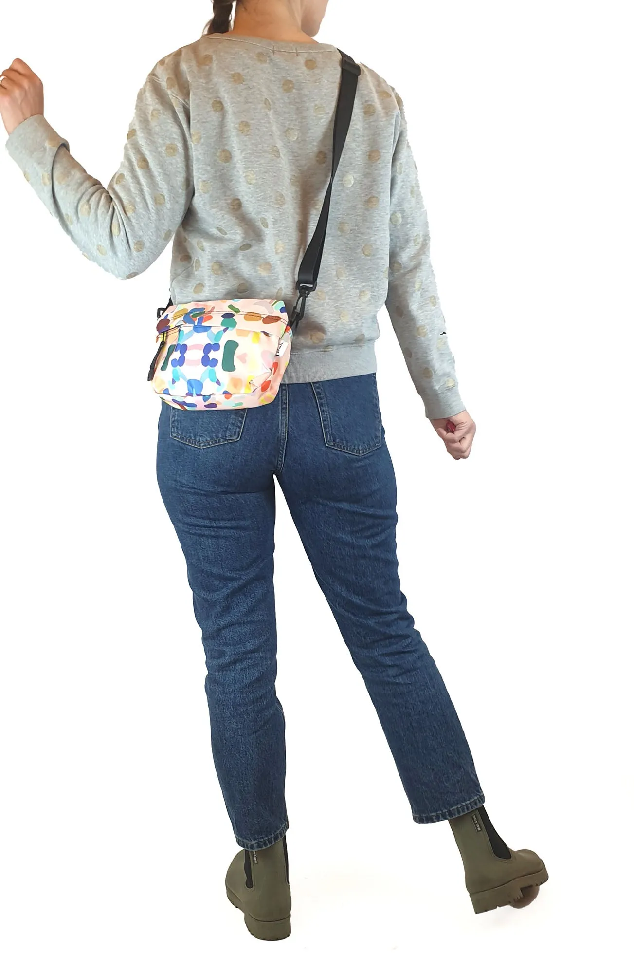 Shuh pink print cross body bag