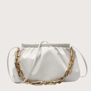 Sienna Gold Chain Bag | white