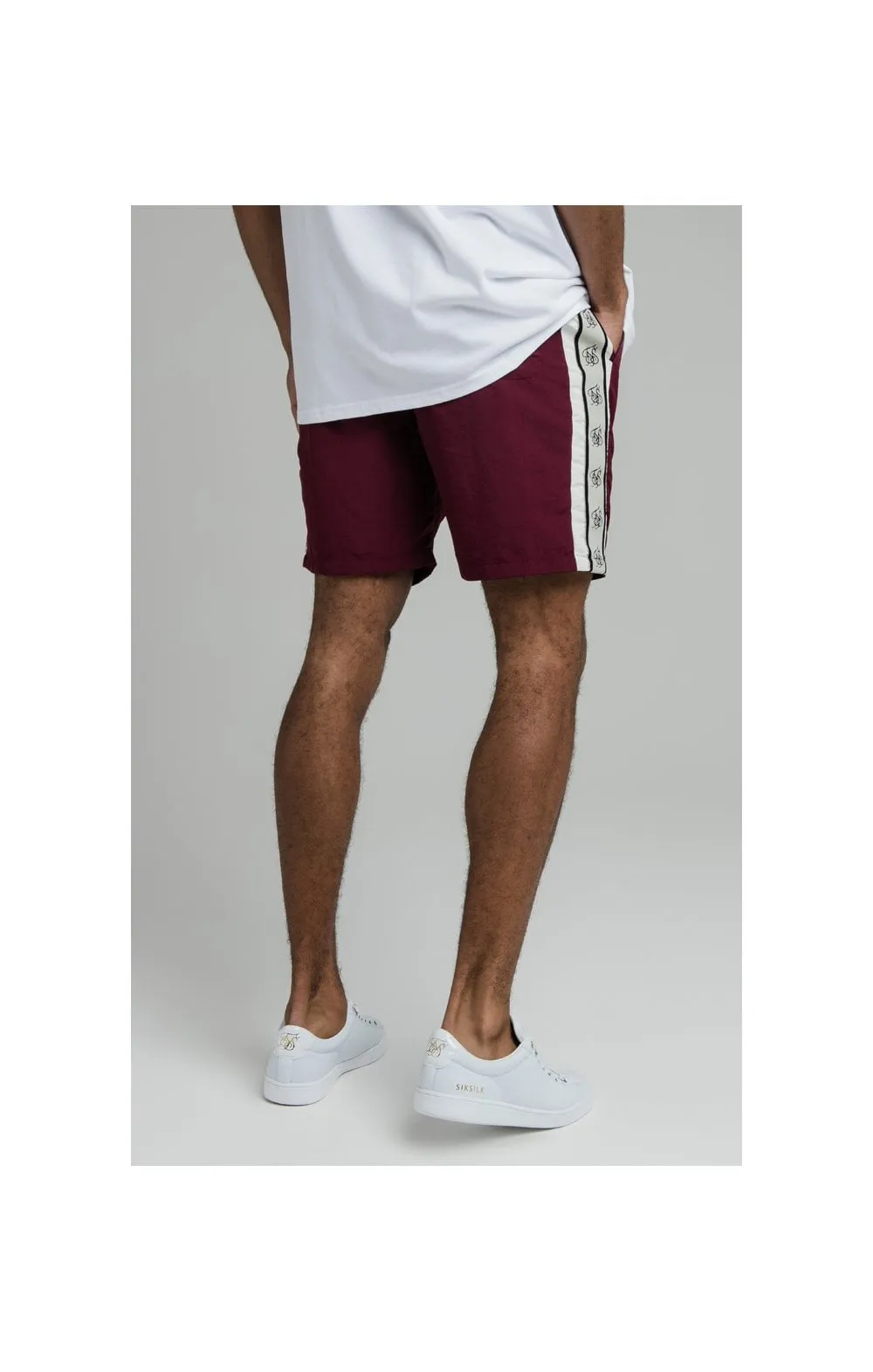 Siksilk Cali Tape Shorts Burgundy