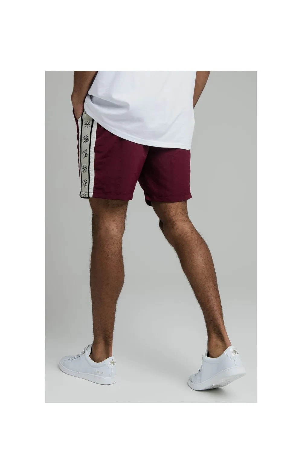 Siksilk Cali Tape Shorts Burgundy
