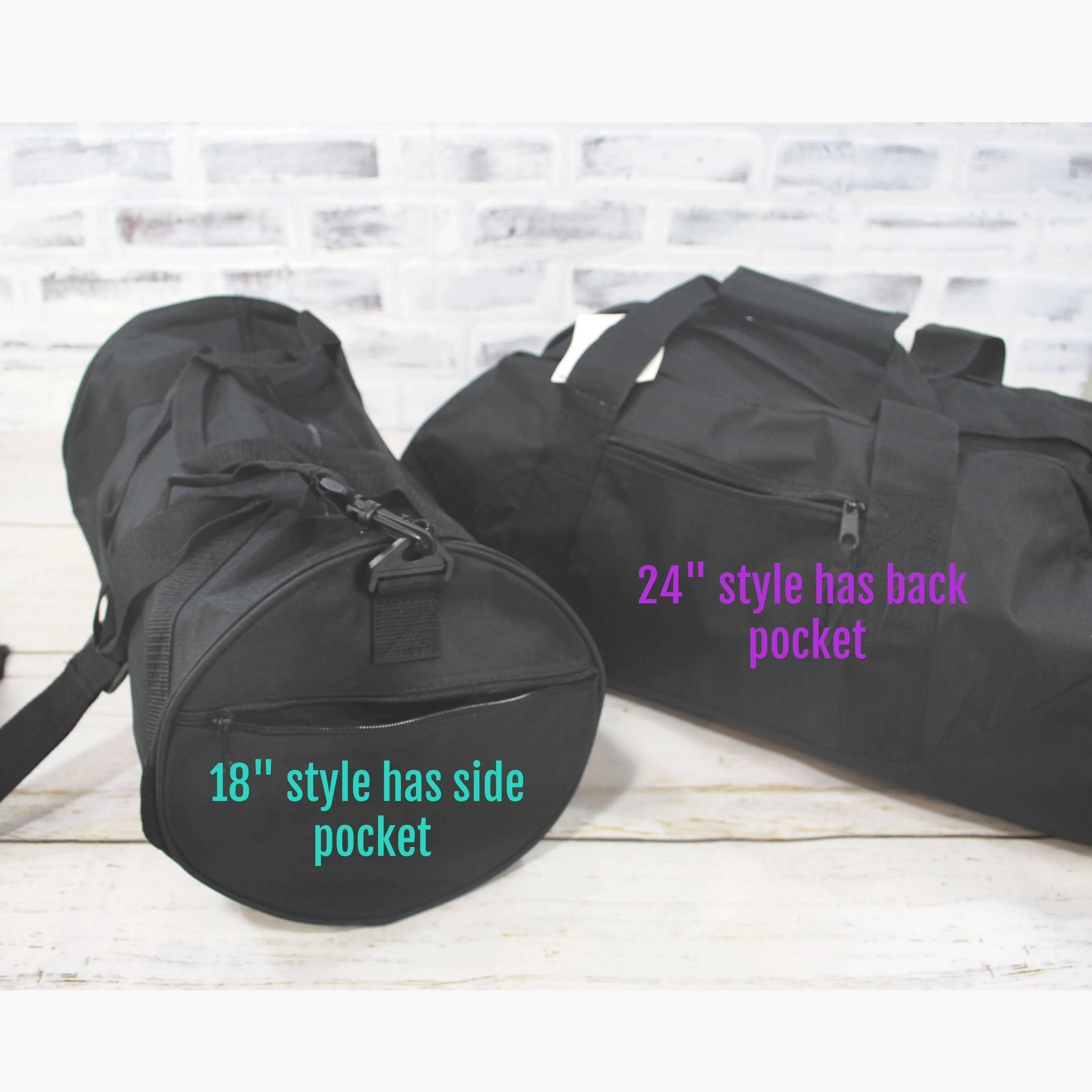 Silver and Black Personalized CHEER Tote or Duffle Bag