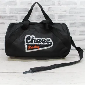 Silver and Black Personalized CHEER Tote or Duffle Bag
