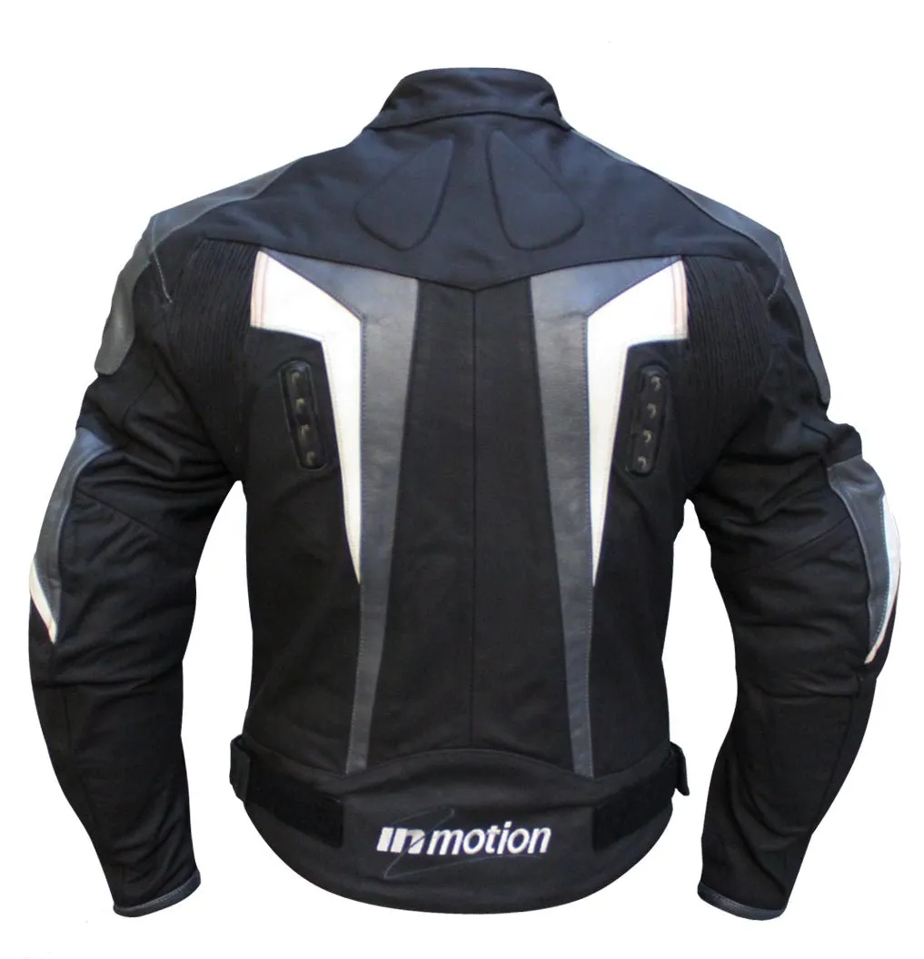 Silver Black White Matt Motorcycle Leather Jacket