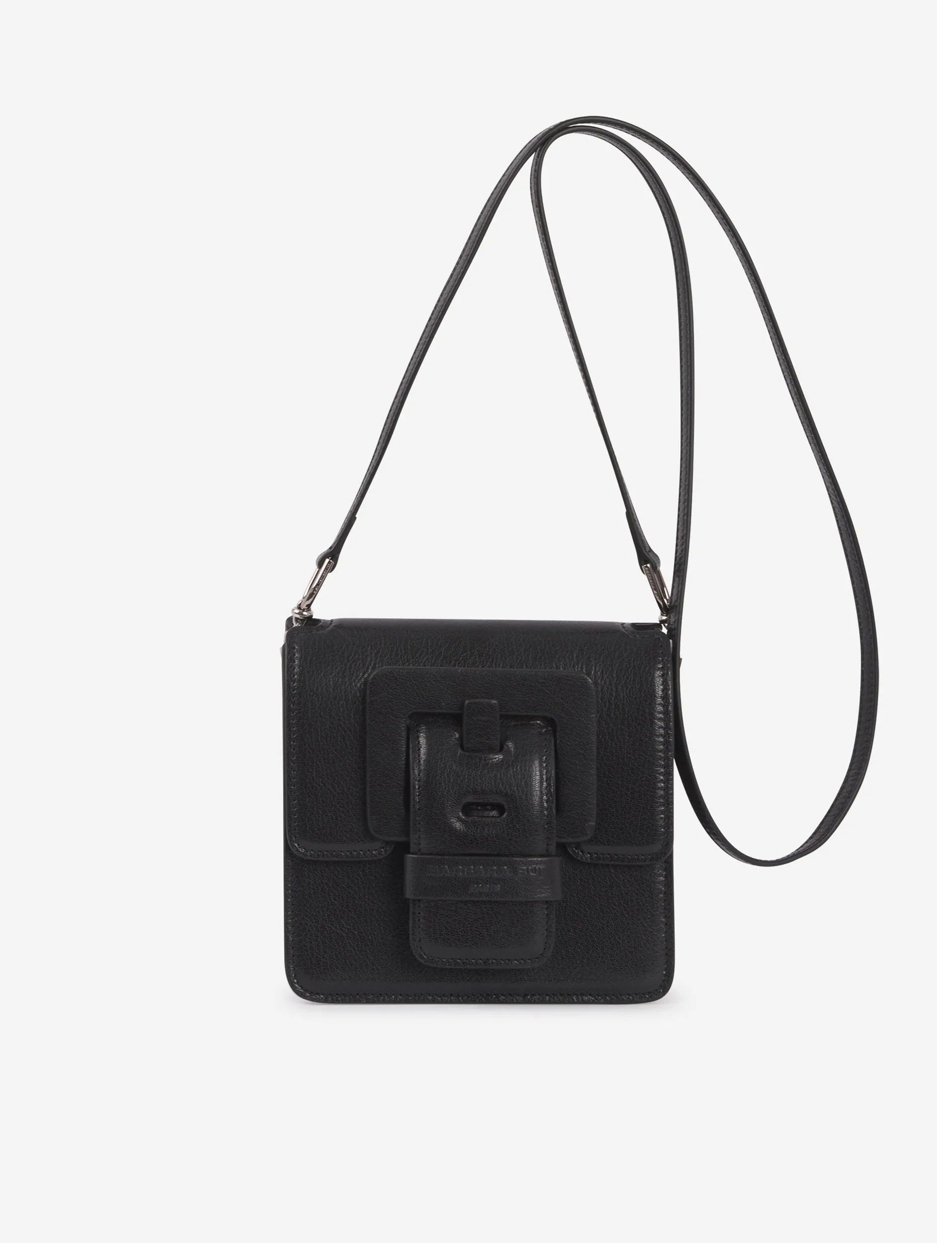 Small black leather Love Me bag