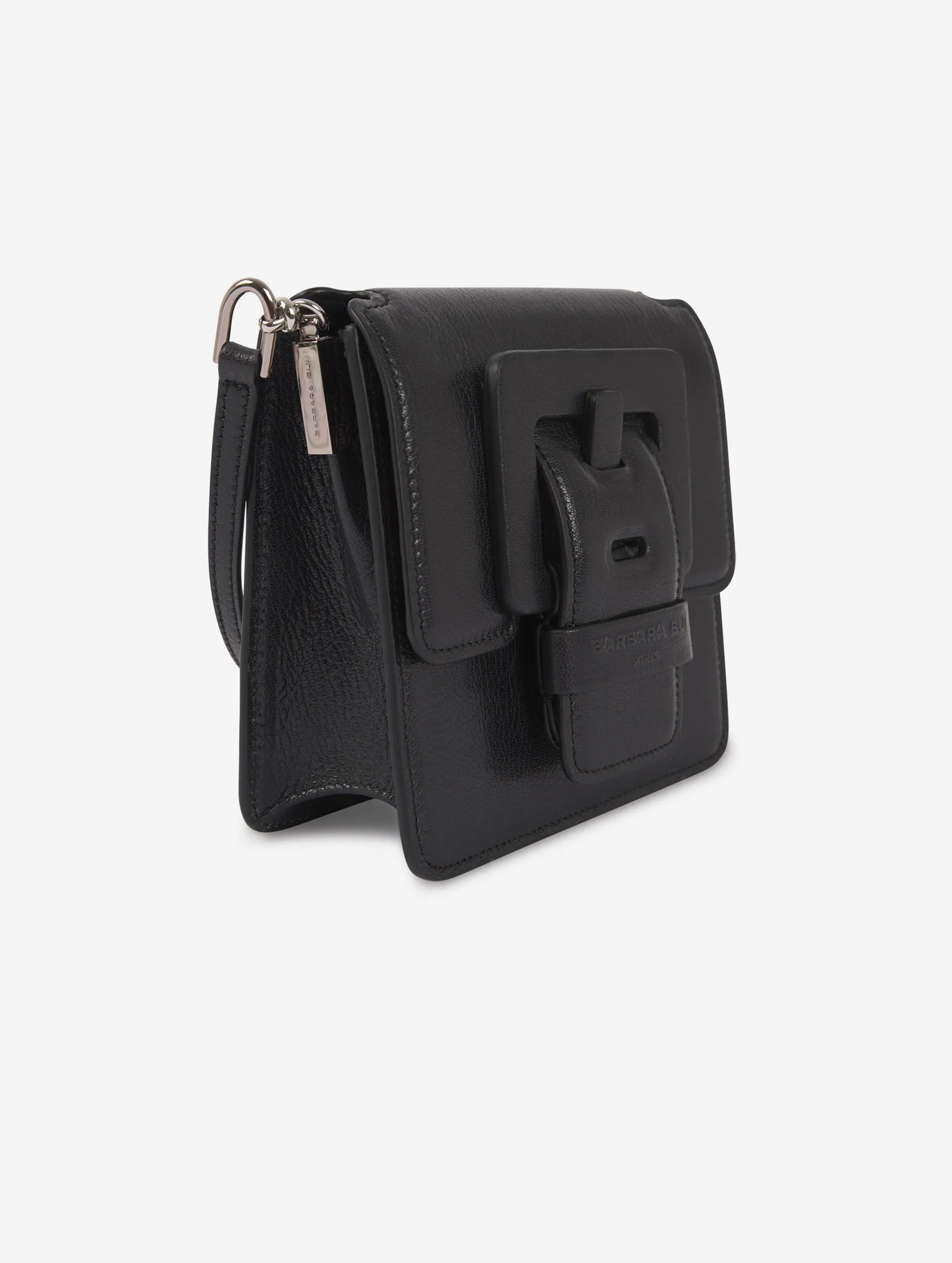 Small black leather Love Me bag