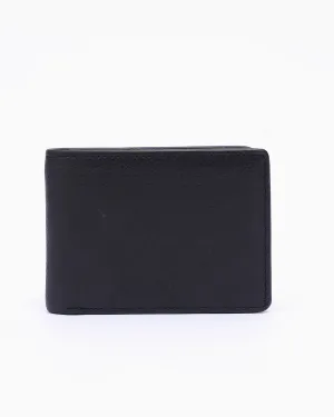 SOLID BLACK LEATHER WALLET