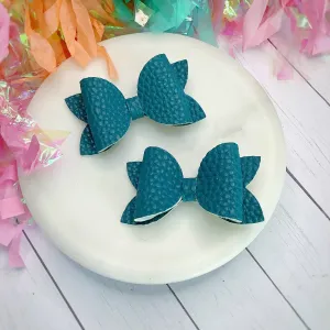 Solid Faux Pebbled Leather Riley Bow Collection