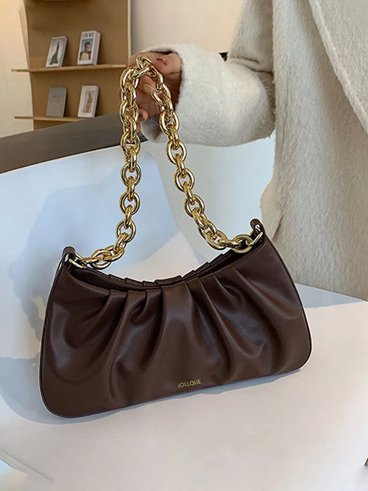Solid  Hobo Soft Leather Bag