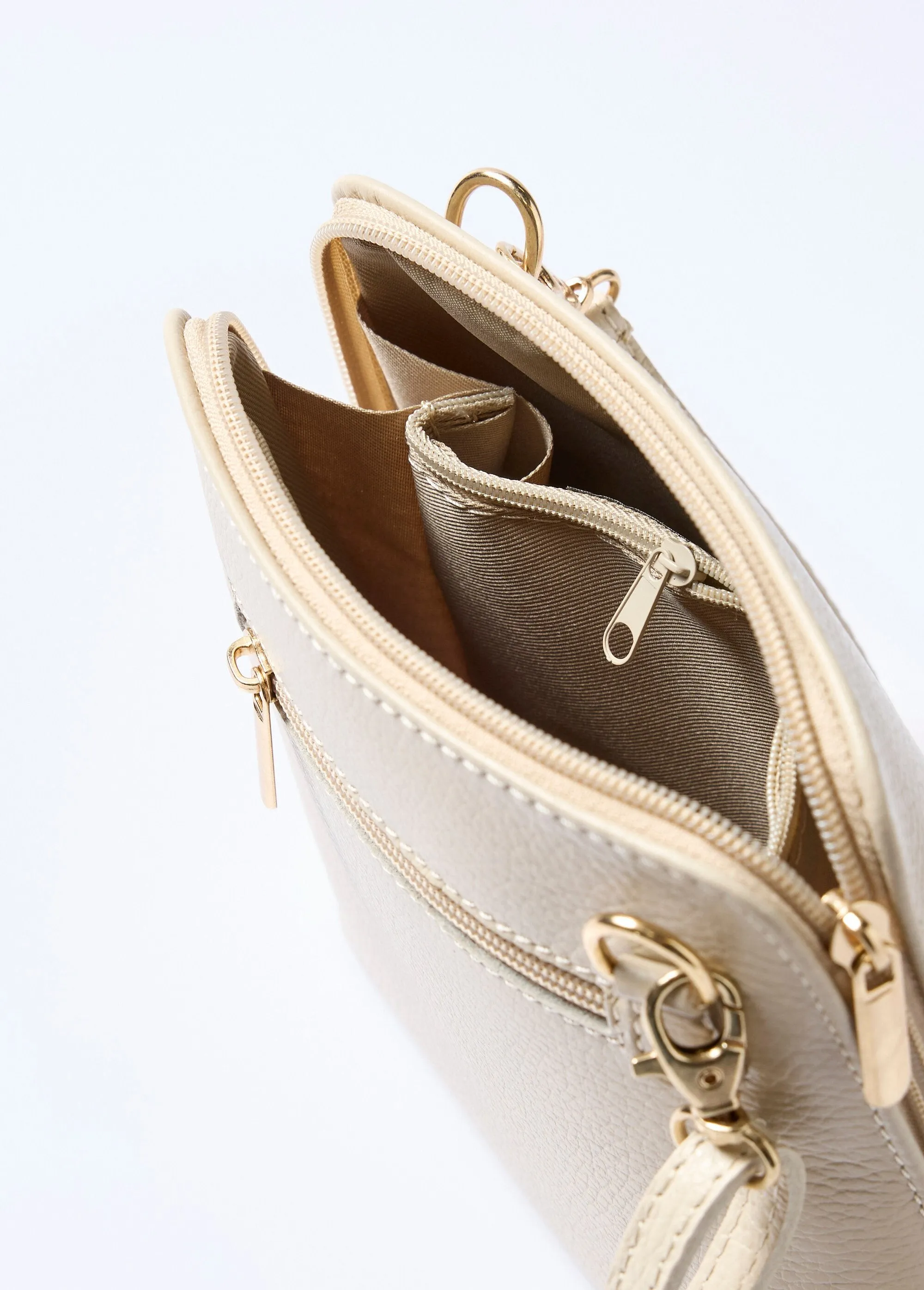 Square leather bag with thin shoulder strap
