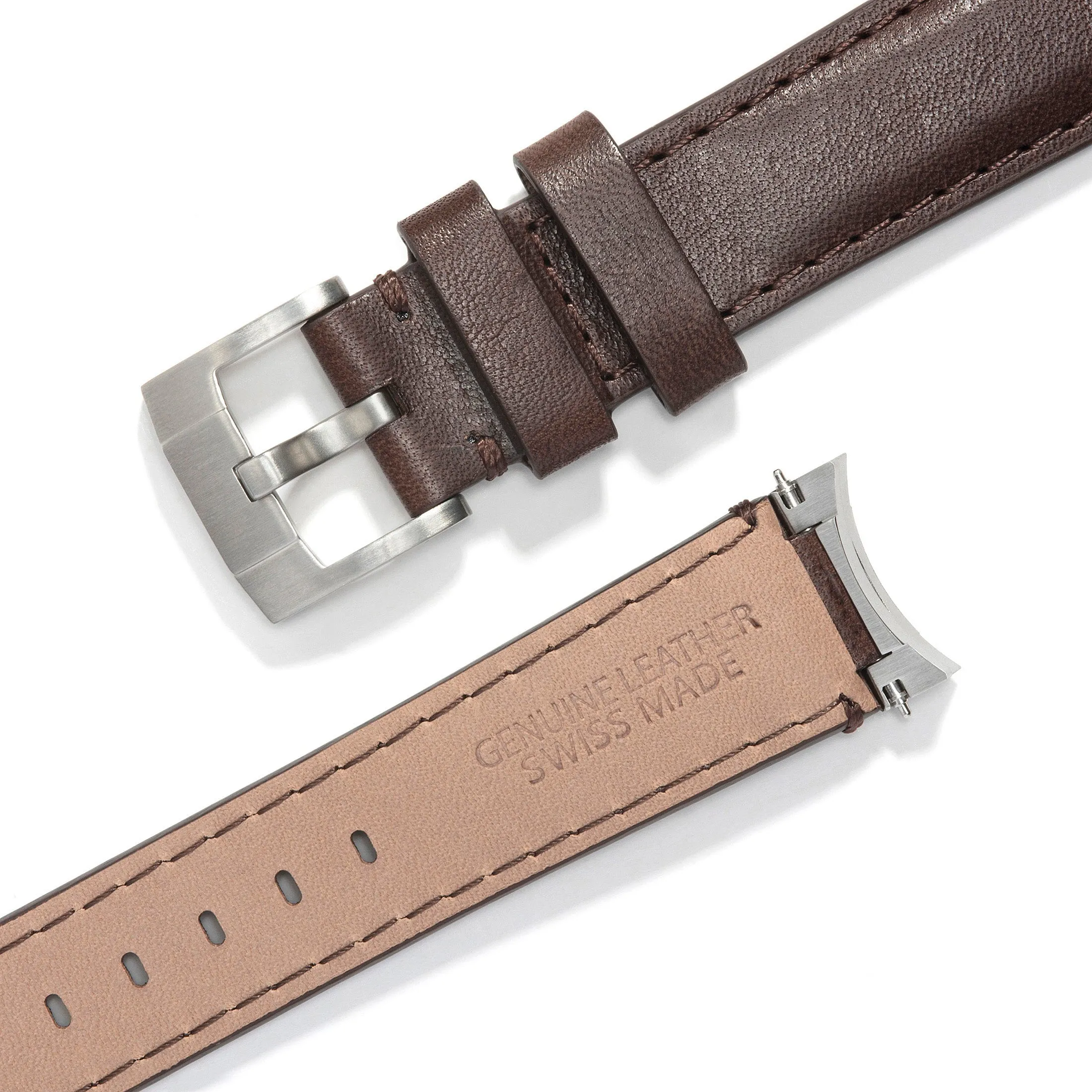 Steel End Link Leather Strap for Rolex GMT Master I & II with Tang Buckle