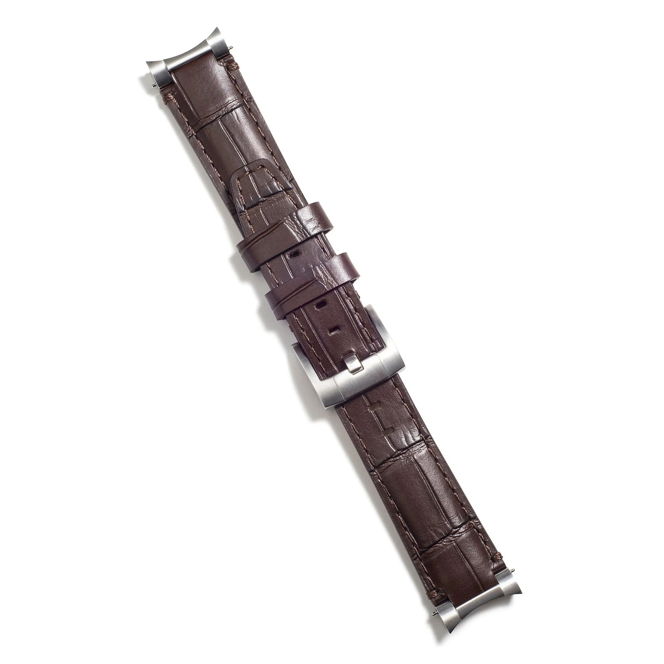 Steel End Link Leather Strap for Rolex GMT Master I & II with Tang Buckle