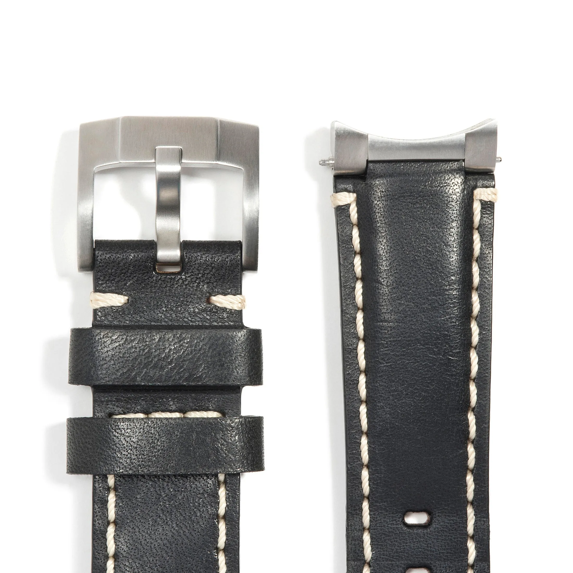 Steel End Link Leather Strap for Rolex GMT Master I & II with Tang Buckle