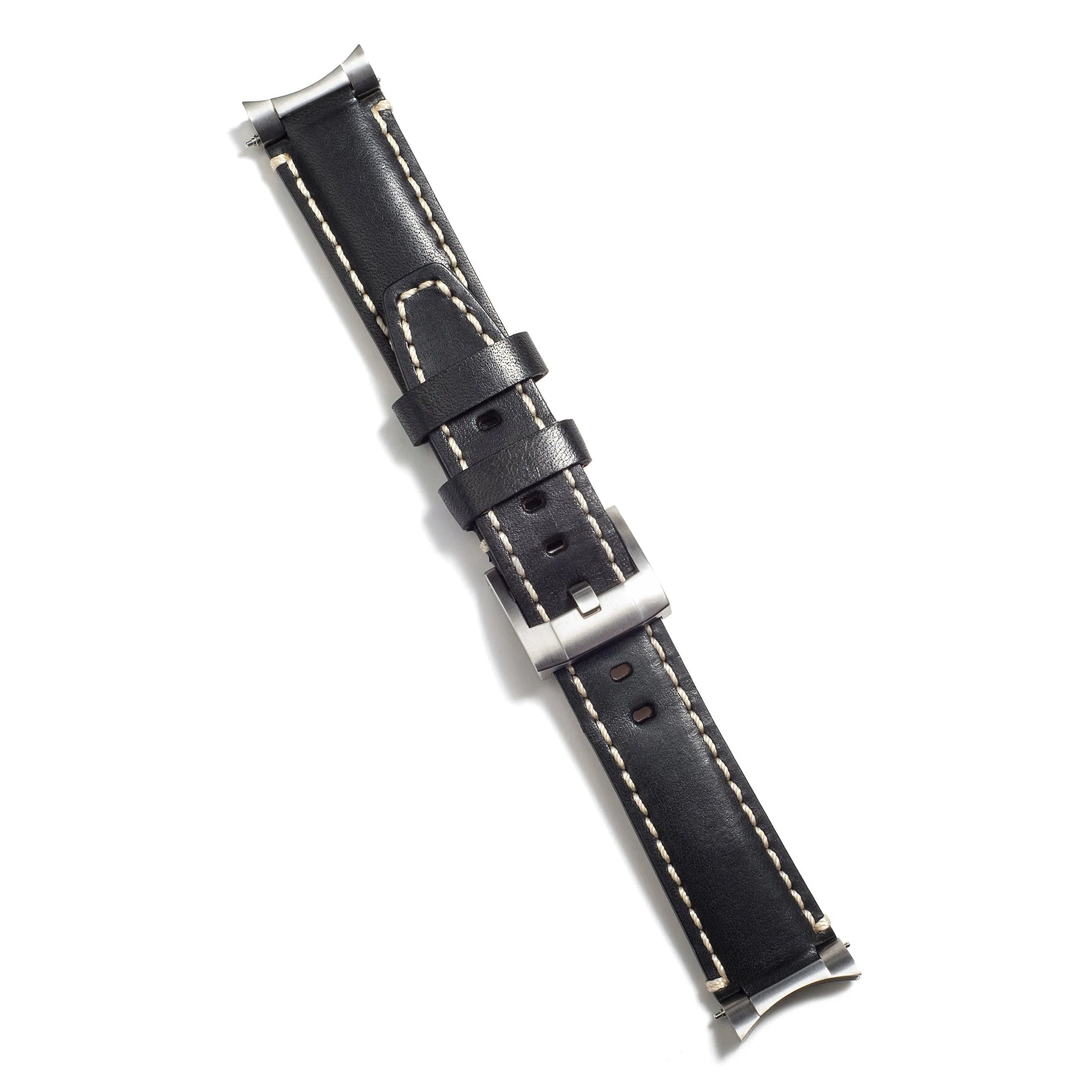 Steel End Link Leather Strap for Rolex GMT Master I & II with Tang Buckle