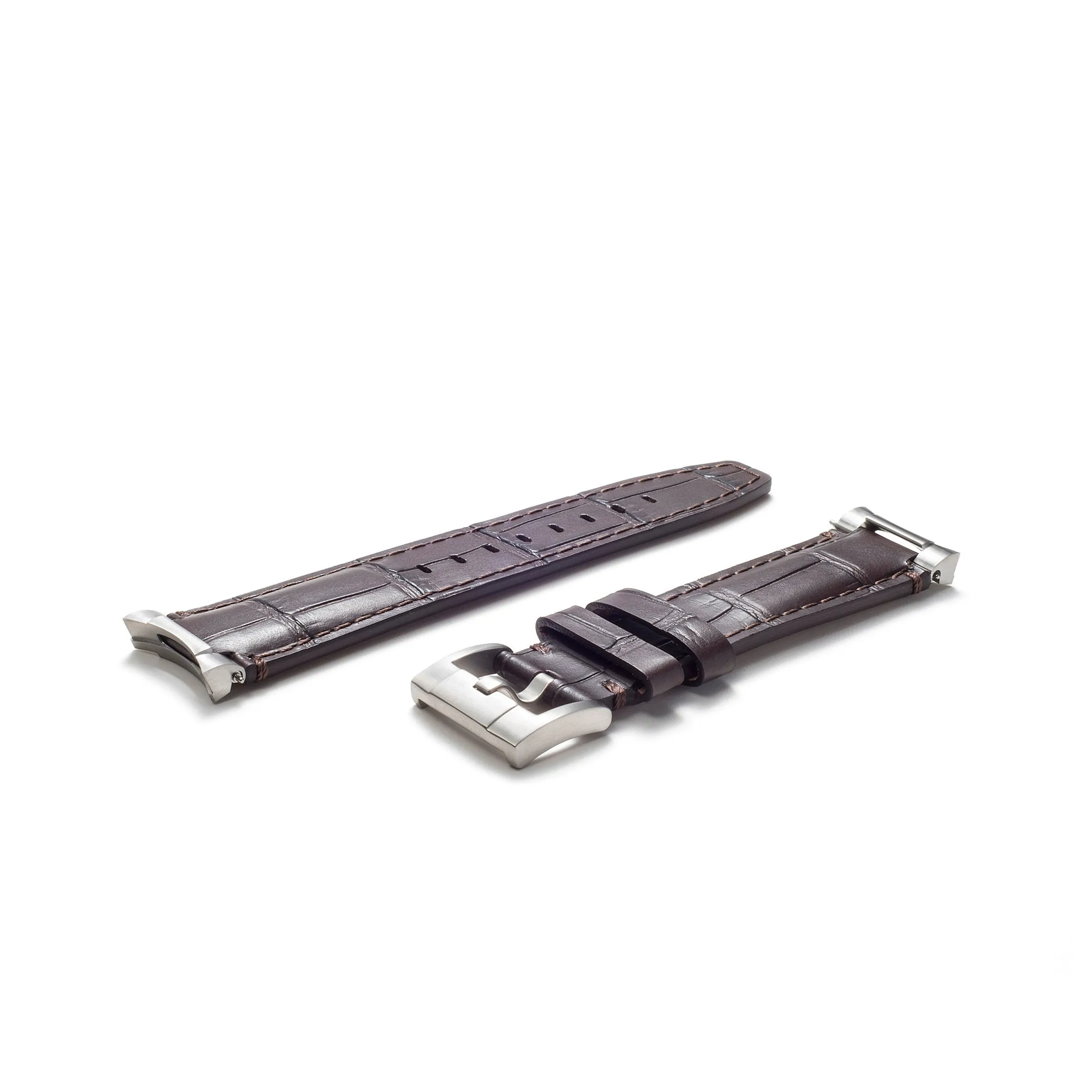 Steel End Link Leather Strap for Rolex GMT Master I & II with Tang Buckle