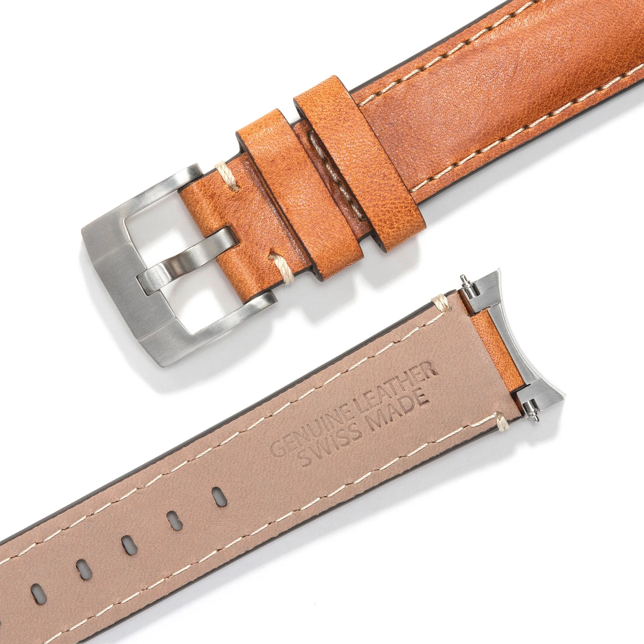 Steel End Link Leather Strap for Rolex GMT Master I & II with Tang Buckle