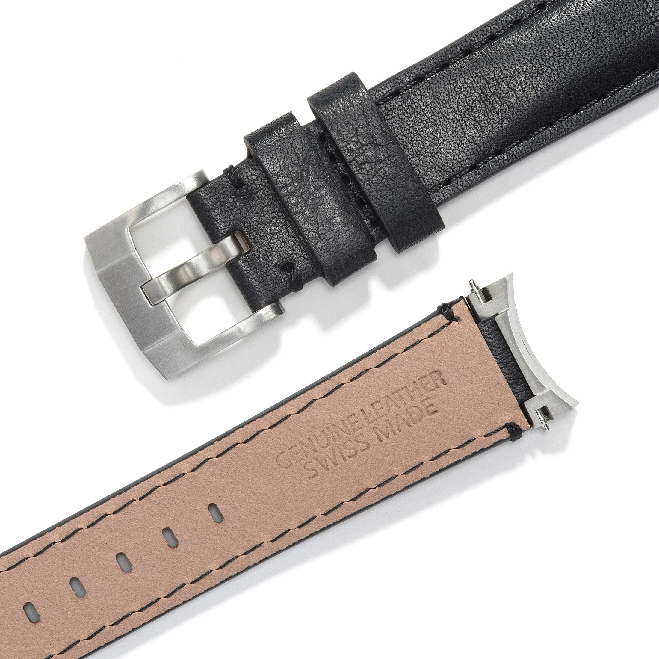 Steel End Link Leather Strap for Rolex GMT Master I & II with Tang Buckle