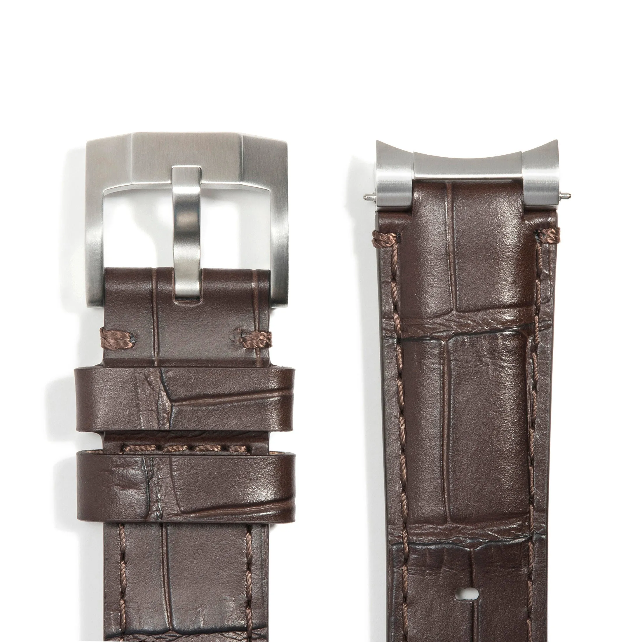 Steel End Link Leather Strap for Rolex GMT Master I & II with Tang Buckle