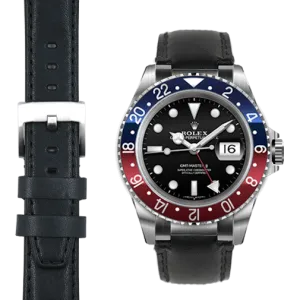 Steel End Link Leather Strap for Rolex GMT Master I & II with Tang Buckle