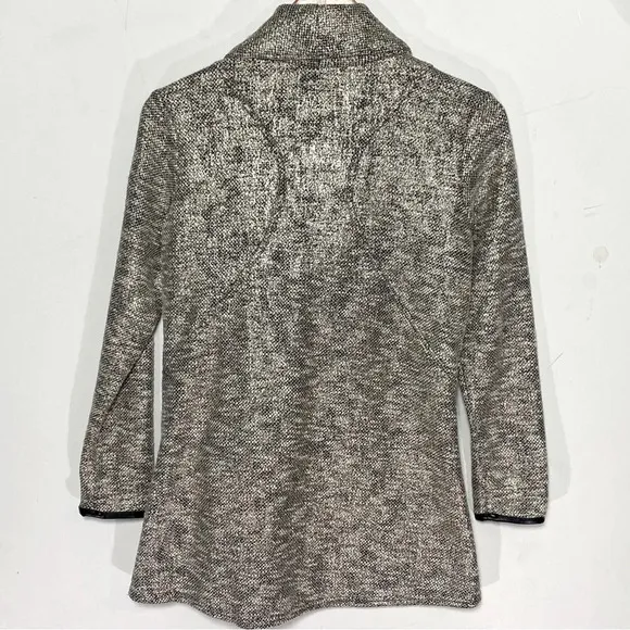 STELLA &amp; DOT Women’s Rebel Gold Shimmer Knit Moto Jacket Zip Front Size XS