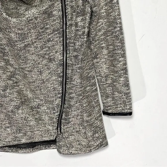 STELLA &amp; DOT Women’s Rebel Gold Shimmer Knit Moto Jacket Zip Front Size XS