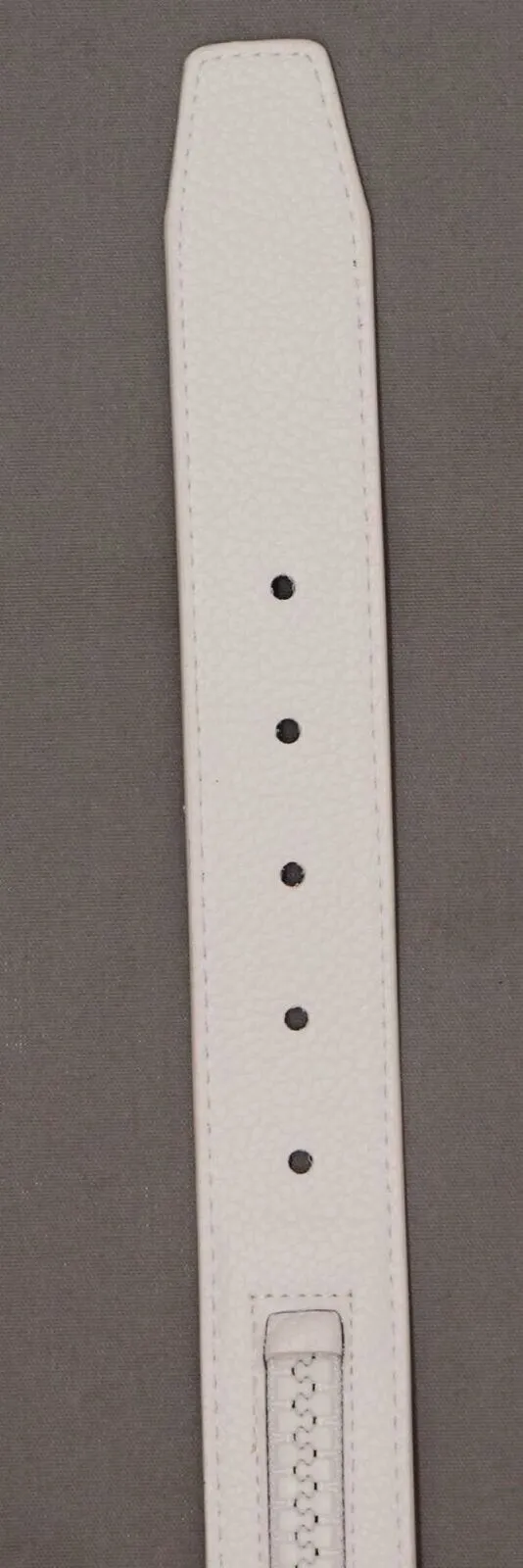Steve Madden Women's Faux Leather Zipper Detail Belt White Large
