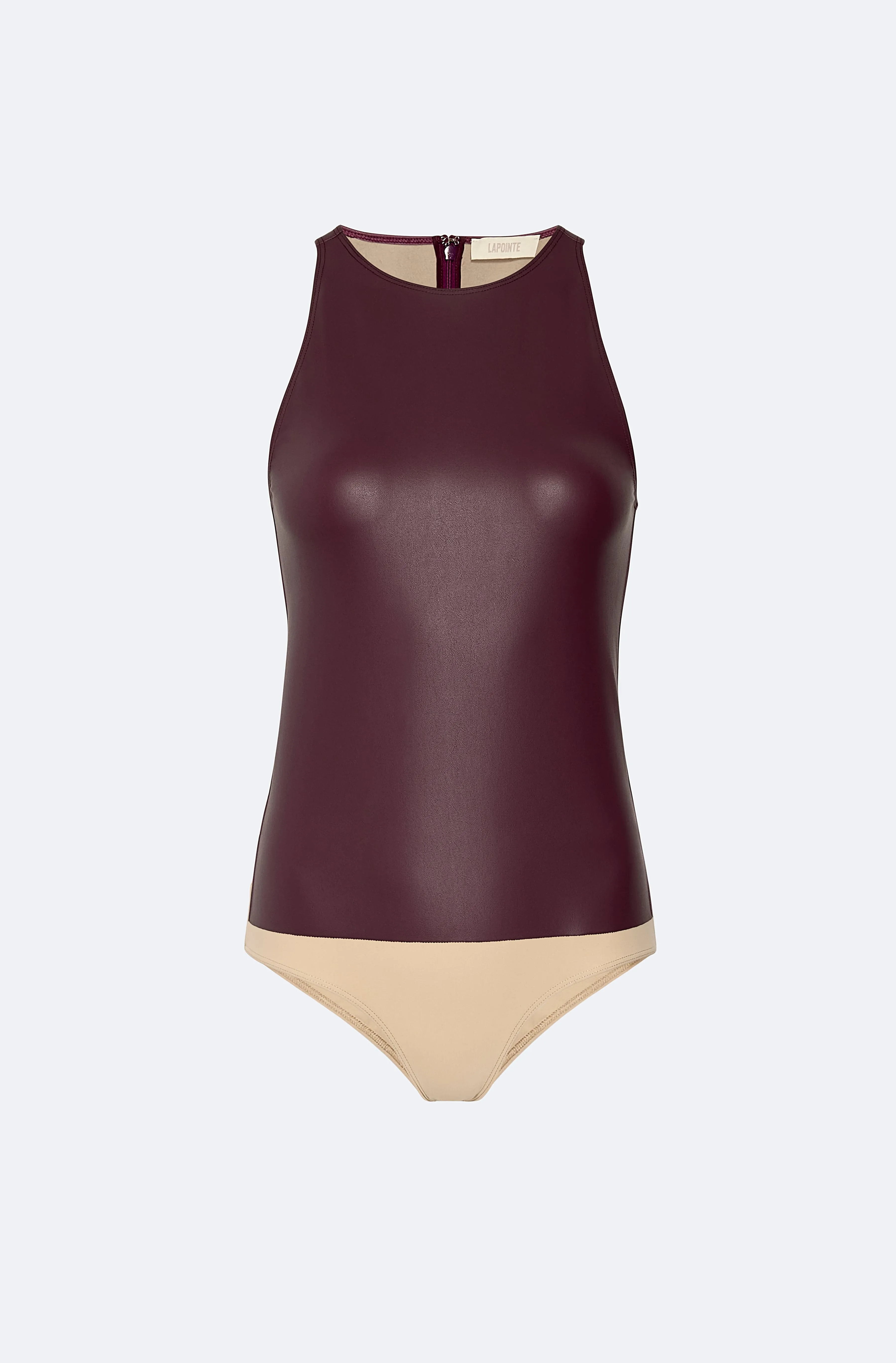 Stretch Faux Leather Bodysuit