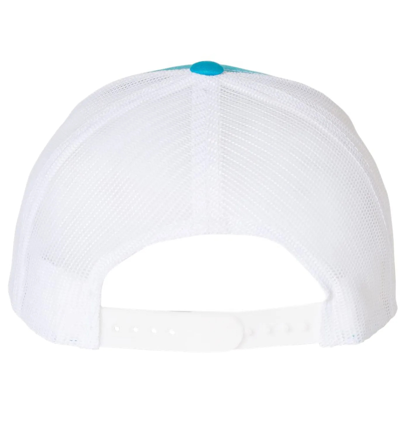 Striper Deco 6 Panel Trucker Snap Back Turquoise White Hat