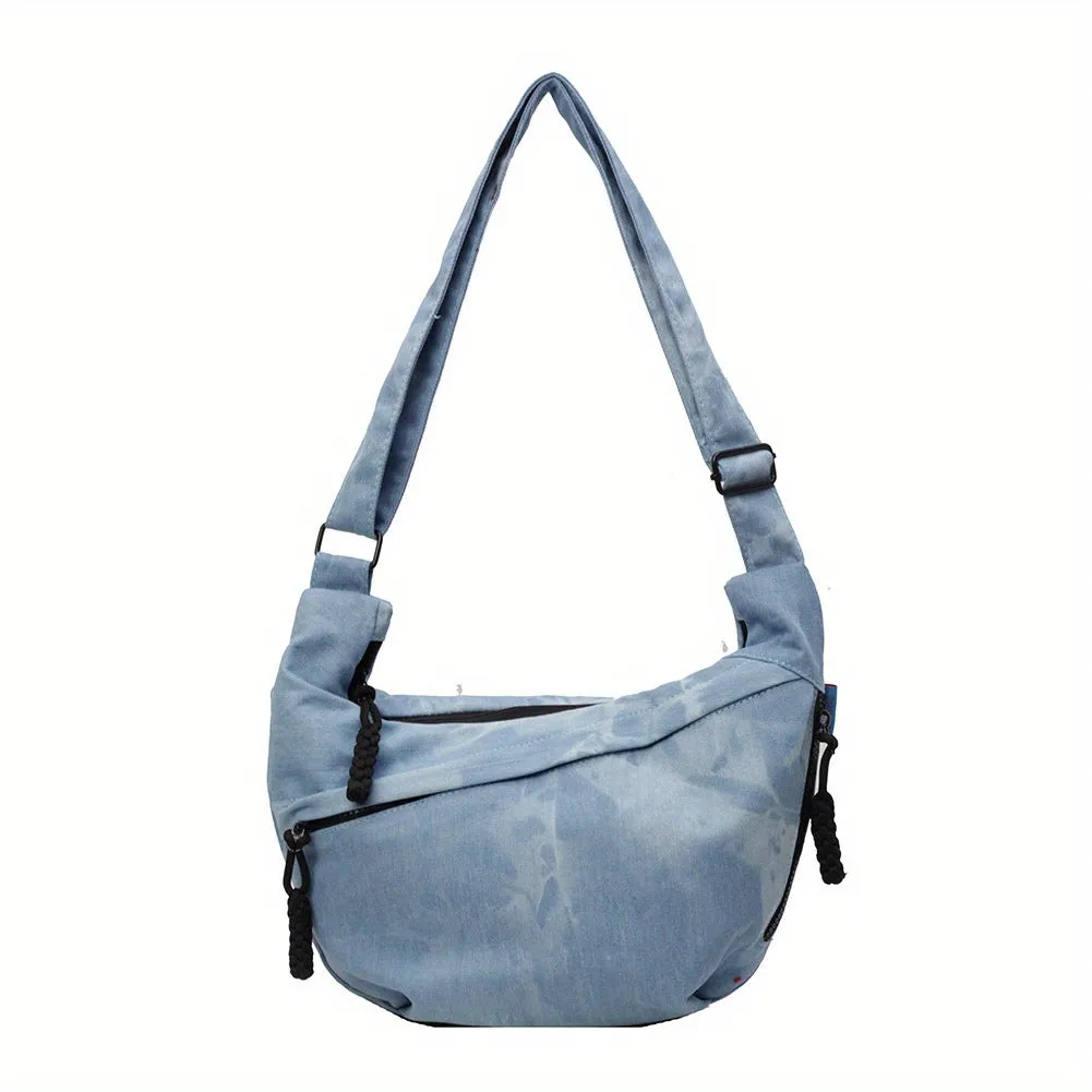 Stylish Dumpling Crescent Crossbody Bag Spacious Water Resistant Canvas