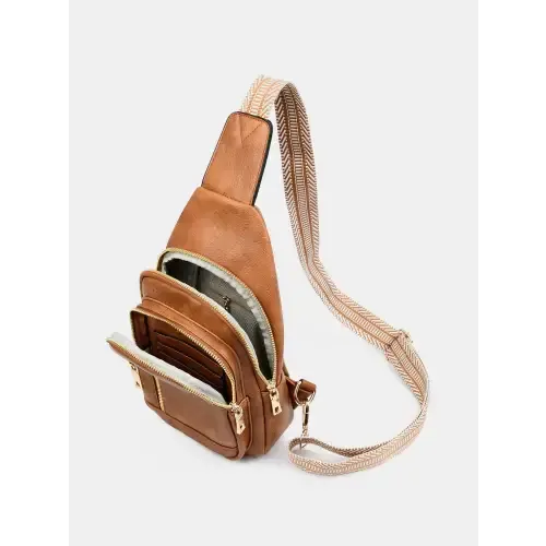 Stylish Yeppi Leather Adjustable Strap Crossbody Bag