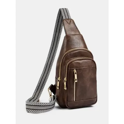 Stylish Yeppi Leather Adjustable Strap Crossbody Bag