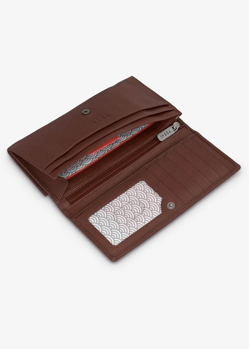Succubus Bags Books Bookworm Library Flap Over Leather Wallet Brown