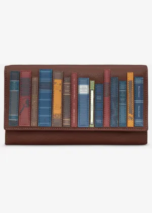 Succubus Bags Books Bookworm Library Flap Over Leather Wallet Brown