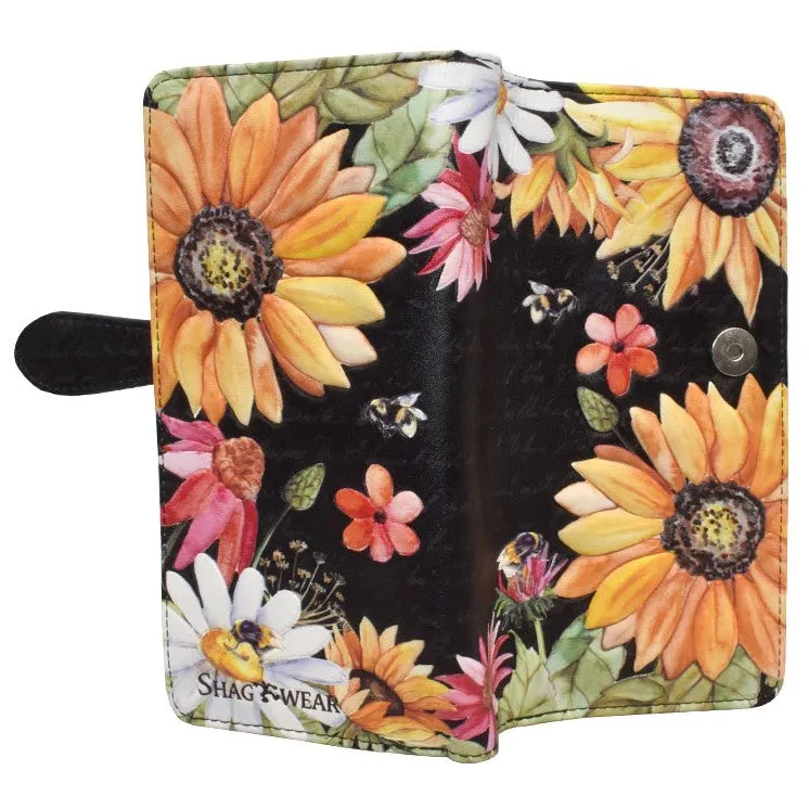 Sunflower Black Wallet - Large