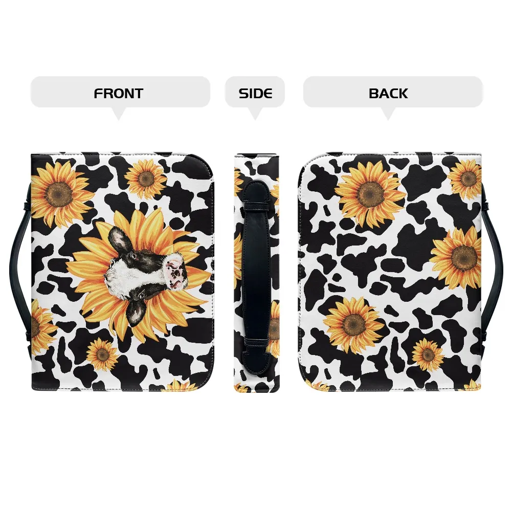 Sunflower w/ cow print Journal / Bible Cover- Preorder - Closing 7/18 - ETA Mid August